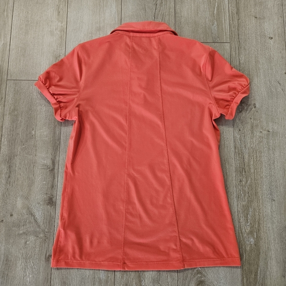 Joe Fresh Women's Golf Shirt, Medium, Peachy Orange/Pink Color - Picture 2 of 6